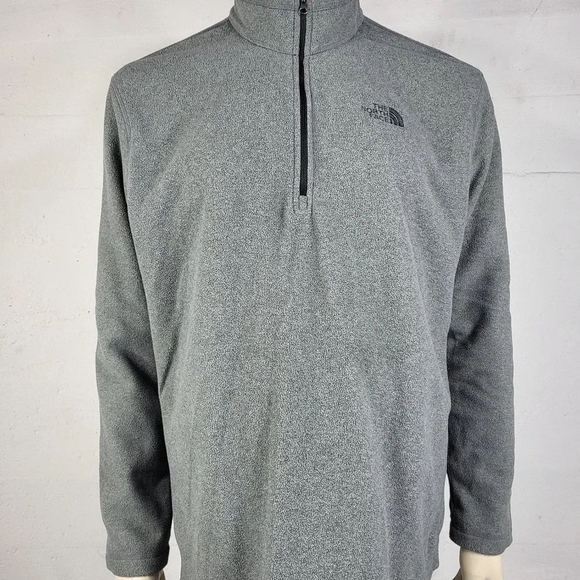 The North Face gray 1/4 zip lightweight pullover fleece jacket mens X-Large XL - Picture 1 of 8
